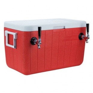 Micro Matic HDCP-D2-48R Red 2 Faucet 48 Qt. Insulated Jockey Box with 10 Micro Matic HDCP-D2-48R Red 2 Faucet 48 Qt. Insulated Jockey Box with 10