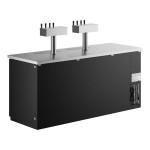 Avantco Black Kegerator / Beer Dispenser with 2 Quadruple Tap Towers (3) 1/2 Keg Capacity
