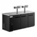 Avantco Black Kegerator / Beer Dispenser with 2 Quadruple Tap Towers (3) 1/2 Keg Capacity