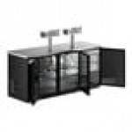 Avantco Black Kegerator / Beer Dispenser with 2 Quadruple Tap Towers (3) 1/2 Keg Capacity