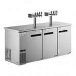 Avantco Black Kegerator / Beer Dispenser with 2 Quadruple Tap Towers (3) 1/2 Keg Capacity