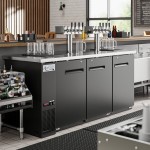 Avantco Black Kegerator / Beer Dispenser with 2 Quadruple Tap Towers (3) 1/2 Keg Capacity