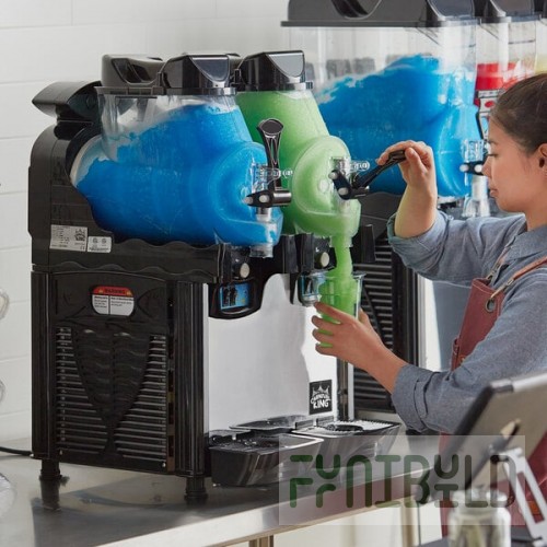 Carnival King Double 1.6 Gallon Pourover Granita / Slushy / Frozen Beverage Machine - 120V