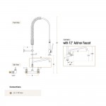Waterloo 1.15 GPM Wall-Mount Pre-Rinse Faucet with 8 Waterloo 1.15 GPM Wall-Mount Pre-Rinse Faucet with 8