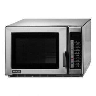 Amana RFS21TS Medium-Duty Stainless Steel Commercial Microwave with Push Button Controls - 208/240V, 2,100W Amana RFS21TS Medium-Duty Stainless Steel Commercial Microwave with Push Button Controls - 208/240V, 2,100W