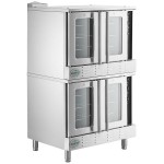 MainStreet Equipment CG2-NK Double Deck Full Size Natural Gas Convection Oven with Legs - 108,000 BTU
