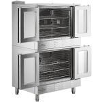 MainStreet Equipment CG2-NK Double Deck Full Size Natural Gas Convection Oven with Legs - 108,000 BTU