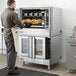 MainStreet Equipment CG2-NK Double Deck Full Size Natural Gas Convection Oven with Legs - 108,000 BTU