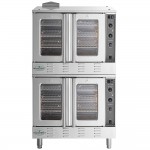 MainStreet Equipment CG2-NK Double Deck Full Size Natural Gas Convection Oven with Legs - 108,000 BTU