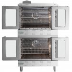 MainStreet Equipment CG2-NK Double Deck Full Size Natural Gas Convection Oven with Legs - 108,000 BTU