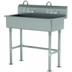Advance Tabco 19-18-40-F 16-Gauge Stainless Steel Multi-Station Hand Sink with 8 Advance Tabco 19-18-40-F 16-Gauge Stainless Steel Multi-Station Hand Sink with 8