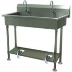 Advance Tabco 19-18-40-F 16-Gauge Stainless Steel Multi-Station Hand Sink with 8 Advance Tabco 19-18-40-F 16-Gauge Stainless Steel Multi-Station Hand Sink with 8