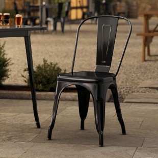 Lancaster Table & Seating Alloy Onyx Black Outdoor Cafe Chair