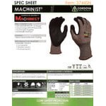 Cordova Machinist Gray and Orange HPPG Cut-Resistant Gloves with Black Sandy Nitrile Palm Coating - Extra Large - Pair