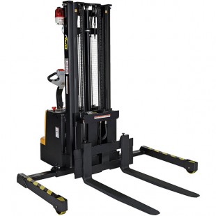 Vestil 1,500 lb. Powered Fork Stacker with Adjustable Straddle Legs, 26 3/4
