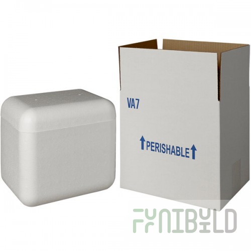 Insulated Shipping Box with Foam Cooler 7 5/8