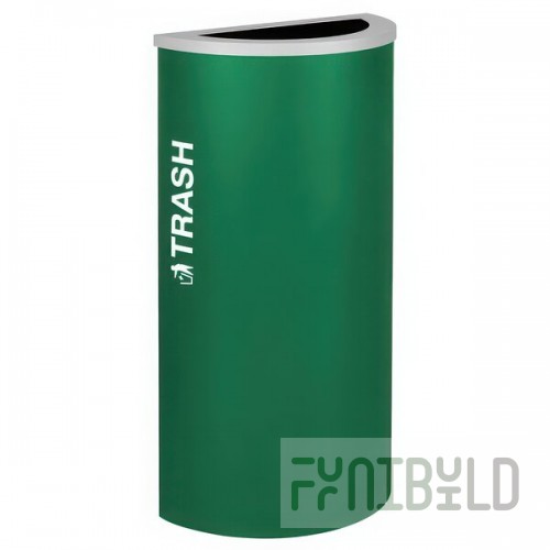 Ex-Cell Kaiser RC-KDHR-T EGX Kaleidoscope Collection Emerald Texture 8 Gallon Customizable Half Round Trash Can