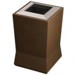 Commercial Zone 724565 ModTec 20 Gallon Old Bronze Square Trash Can with Stainless Steel Lid Commercial Zone 724565 ModTec 20 Gallon Old Bronze Square Trash Can with Stainless Steel Lid