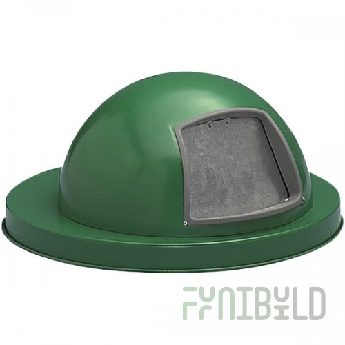Witt Industries M3601-DTL-GN Green Steel Push Door Dome Top Lid for Oakley Series 36 Gallon Decorative Trash Can
