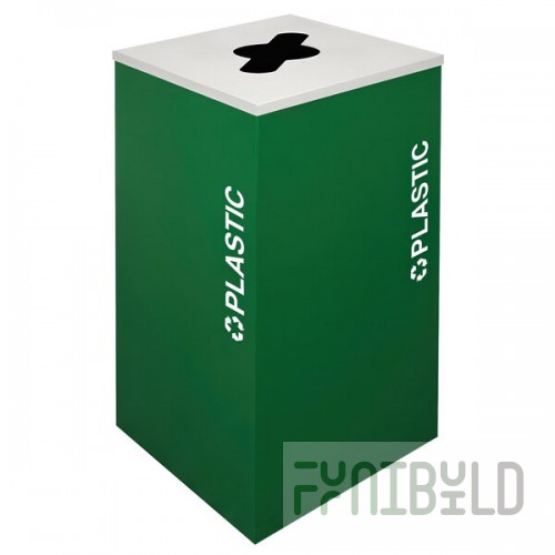 Ex-Cell Kaiser RC-KDSQ-PL EGX Kaleidoscope Collection Emerald Texture Square 24 Gallon Customizable Plastic Receptacle