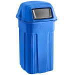 Toter ST35BLKT Slimline Blue 35 Gallon Square Trash Can with Square Dome Lid Toter ST35BLKT Slimline Blue 35 Gallon Square Trash Can with Square Dome Lid