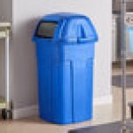 Toter ST35BLKT Slimline Blue 35 Gallon Square Trash Can with Square Dome Lid Toter ST35BLKT Slimline Blue 35 Gallon Square Trash Can with Square Dome Lid