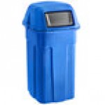 Toter ST35BLKT Slimline Blue 35 Gallon Square Trash Can with Square Dome Lid Toter ST35BLKT Slimline Blue 35 Gallon Square Trash Can with Square Dome Lid