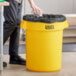 Lavex 32 Gallon Yellow Round Commercial Trash Can Lavex 32 Gallon Yellow Round Commercial Trash Can