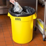 Lavex 32 Gallon Yellow Round Commercial Trash Can Lavex 32 Gallon Yellow Round Commercial Trash Can