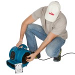 XPOWER P-260AT Freshen Aire Blue 4-Speed Compact Scented Air Mover with GFCI Power Outlets and Timer - 1/5 hp