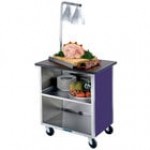 Lakeside 626RD Heavy-Duty Stainless Steel Three Shelf Flat Top Utility Cart with Enclosed Base and Red Finish - 18 3/4