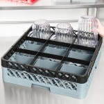 Noble Warewashing 9-Compartment Gray Full-Size Glass Rack with 1 Black Extender Noble Warewashing 9-Compartment Gray Full-Size Glass Rack with 1 Black Extender