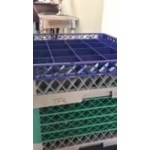Noble Warewashing 25-Compartment Gray Full-Size Glass Rack with 1 Blue Extender Noble Warewashing 25-Compartment Gray Full-Size Glass Rack with 1 Blue Extender