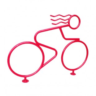 Paris Furnishings Red Powder Coated Female Biker Shaped Bike Rack Paris Furnishings Red Powder Coated Female Biker Shaped Bike Rack