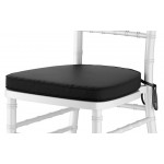 Lancaster Table & Seating White Wood Chiavari Chair with Black Cushion Lancaster Table & Seating White Wood Chiavari Chair with Black Cushion