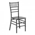 Lancaster Table & Seating White Wood Chiavari Chair with Black Cushion Lancaster Table & Seating White Wood Chiavari Chair with Black Cushion