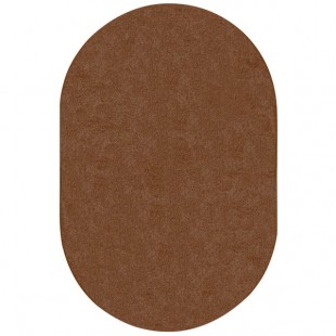 Joy Carpets Kid Essentials Endurance 6' x 9' Brown Oval Area Rug