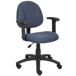 Boss B316-BE Blue Tweed Perfect Posture Deluxe Office Task Chair with Adjustable Arms Boss B316-BE Blue Tweed Perfect Posture Deluxe Office Task Chair with Adjustable Arms