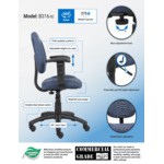 Boss B316-BE Blue Tweed Perfect Posture Deluxe Office Task Chair with Adjustable Arms Boss B316-BE Blue Tweed Perfect Posture Deluxe Office Task Chair with Adjustable Arms