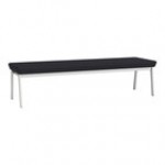 Lesro Newport Patriot Plus Imperial Blue Vinyl 3-Seat Bench with Silver Powder-Coated Steel Legs