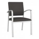 Lesro Newport Patriot Plus Imperial Blue Vinyl 3-Seat Bench with Silver Powder-Coated Steel Legs
