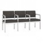 Lesro Lenox Steel Patriot Plus Charcoal Vinyl 3-Seat Sofa with Center Arms Lesro Lenox Steel Patriot Plus Charcoal Vinyl 3-Seat Sofa with Center Arms