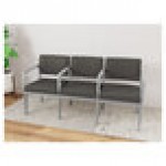 Lesro Lenox Steel Patriot Plus Charcoal Vinyl 3-Seat Sofa with Center Arms Lesro Lenox Steel Patriot Plus Charcoal Vinyl 3-Seat Sofa with Center Arms