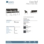 Lesro Lenox Steel Patriot Plus Charcoal Vinyl 3-Seat Sofa with Center Arms Lesro Lenox Steel Patriot Plus Charcoal Vinyl 3-Seat Sofa with Center Arms