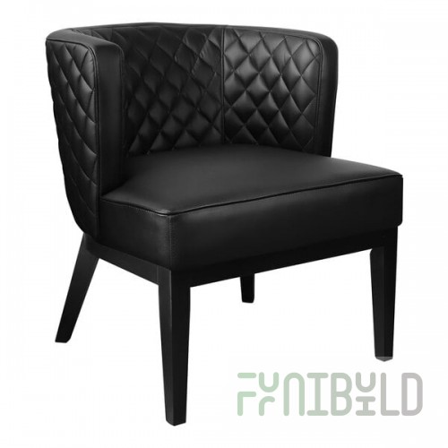 Boss Ava Contemporary Black CaressoftPlus Vinyl Accent Chair with Quilted Back