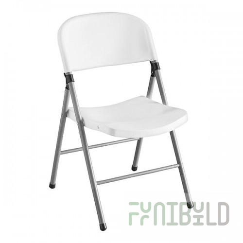 Lancaster Table & Seating White Contoured Injection Molded Folding Chair with Gray Frame and Sage Gray Legs