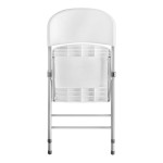 Lancaster Table & Seating White Contoured Injection Molded Folding Chair with Gray Frame and Sage Gray Legs Lancaster Table & Seating White Contoured Injection Molded Folding Chair with Gray Frame and Sage Gray Legs
