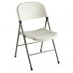 Lancaster Table & Seating White Contoured Injection Molded Folding Chair with Gray Frame and Sage Gray Legs Lancaster Table & Seating White Contoured Injection Molded Folding Chair with Gray Frame and Sage Gray Legs