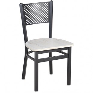 BFM Seating Polk Sand Black Steel Perforated Back Chair with Relic Antique Wash Melamine Seat BFM Seating Polk Sand Black Steel Perforated Back Chair with Relic Antique Wash Melamine Seat