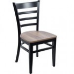 BFM Seating Berkeley Black Beechwood Ladder Back Side Chair with Relic Chestnut Seat BFM Seating Berkeley Black Beechwood Ladder Back Side Chair with Relic Chestnut Seat